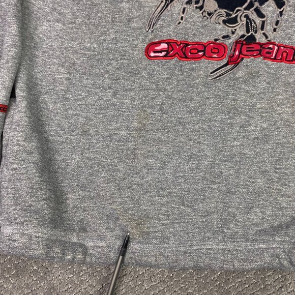 Vintage Y2K 90s Exco Jeans Scorpion Hoodie Men's Large Gray - Picture 7 of 16